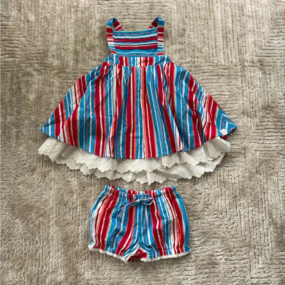 EUC 6Y Sweet Honey Pinafore Dress and Shorts